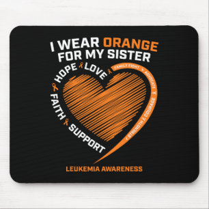 Tapis De Souris Femmes Hommes Je Porte Orange Pour Ma Soeur Leukem