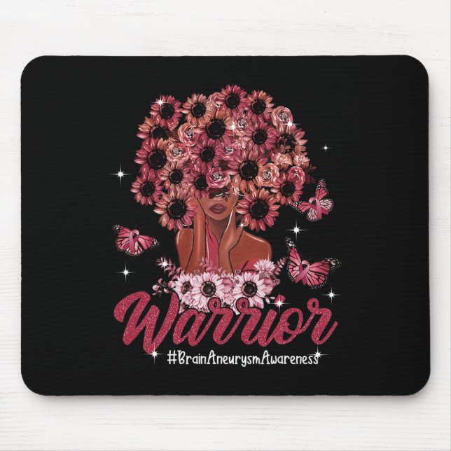 Tapis De Souris Femmes Noires guerrières Tournesol Cheveux Cerveau (Devant)