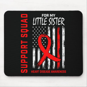 Tapis De Souris Femmes Red Little Soeur Sensibilisation aux maladi
