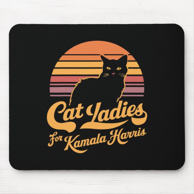 Tapis De Souris Femmes rétro Kamala Harris Chat Lady (Devant)