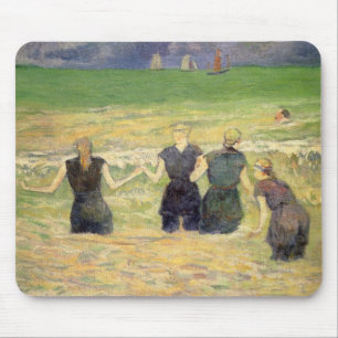 Tapis De Souris Femmes se baignant à Dieppe de Paul Gauguin