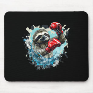 Tapis De Souris Fente De Boxe Avec Gants De Boxe Kickboxing Funny