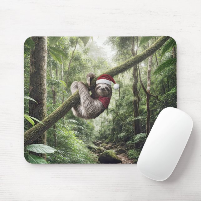 Tapis De Souris Fente De Noël Dans Rainforest (Avec souris)