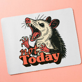 Tapis De Souris Feral Possum en colère pas aujourd'hui typographie
