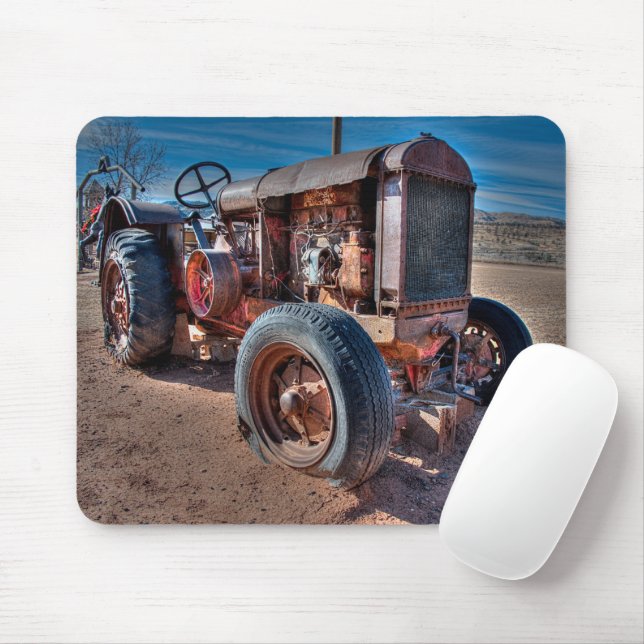Tapis De Souris Fermes | Tracteur d'antiquité rouillé (Avec souris)