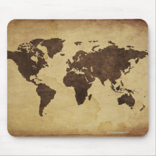 Tapis De Souris Fermez-vous de la carte antique 3 du monde