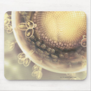 Tapis De Souris Fermez-vous de la structure d'une cellule d'HIV