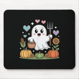 Tapis De Souris Fermier fantôme récoltant des légumes citrouilles