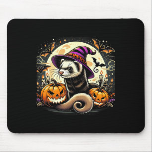 Tapis De Souris Ferret Witch Halloween - Citrouille Éffrayant chau