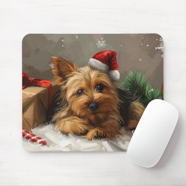 Tapis De Souris Festival de Noël du chien Terrier australien (Avec souris)