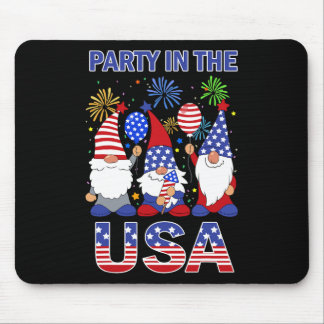 Tapis De Souris Fête Aux États-Unis Gnome Patriotique Drapeau 4 Ju