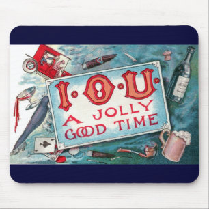 Tapis De Souris Fête aux Vices Vintage, Jeux d'Argent Boisson Fume