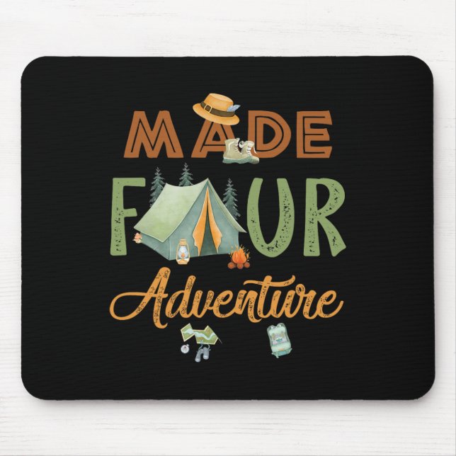 Tapis De Souris Fête d'anniversaire 4 ans Made Four Adventure thèm (Devant)