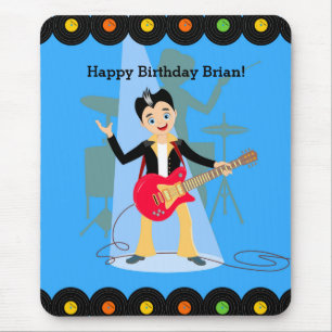 Tapis De Souris Fête d'anniversaire Rock Star Boy