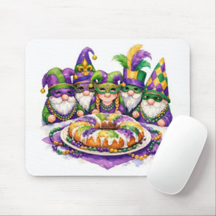 Tapis De Souris Fête de Gnome Mardi Gras avec la Galette des Rois