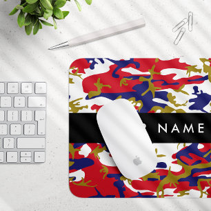 Tapis De Souris Fête de l'Indépendance Camouflage Votre nom Person