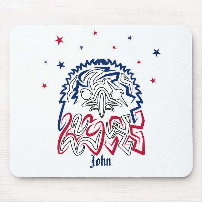 Tapis De Souris Fête de l'Indépendance Étoiles d'aigle américain (Devant)