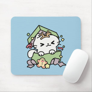 Tapis De Souris Fête de Noël avec Purr-ty Time Cat