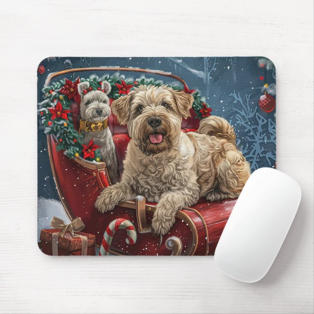 Tapis De Souris Fête de Noël des chiens errants (Avec souris)