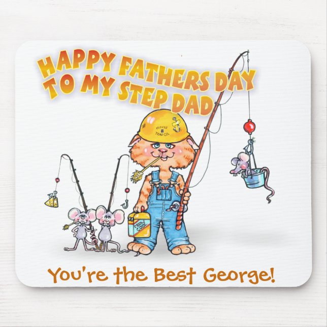 Tapis De Souris Fête des pères heureuse de papa d'étape (Devant)