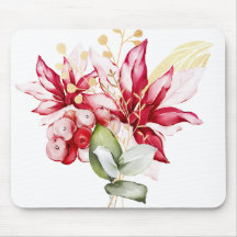 Fête d'hiver poinsettia aquarelle fleurs