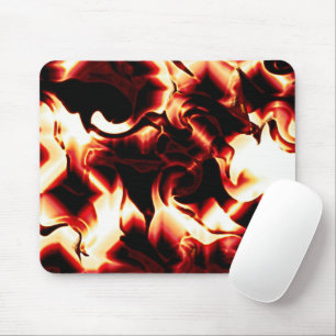Tapis De Souris Feu de bonhomme sculpté sur arrière - plan noir