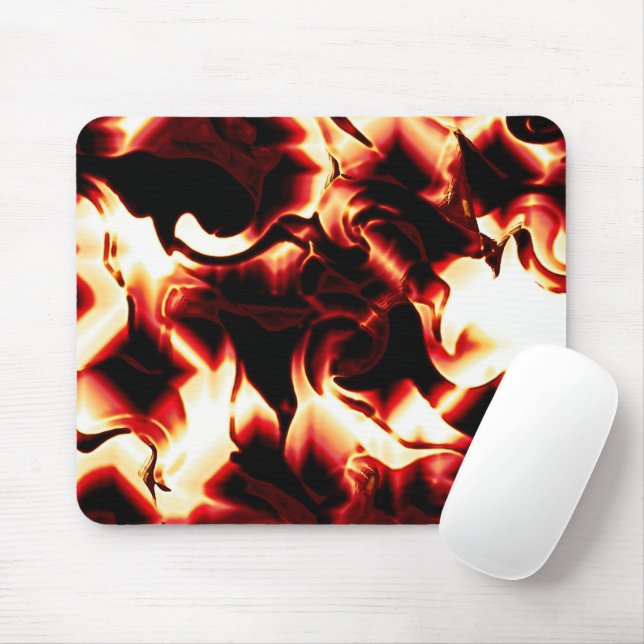 Tapis De Souris Feu de bonhomme sculpté sur arrière - plan noir (Avec souris)