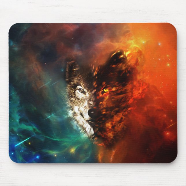 Tapis De Souris Feu de loup et glace (Devant)