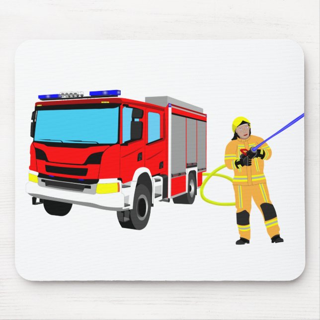 Tapis De Souris Feuerwehrmann und Löschfahrzeug Mousepad (Devant)