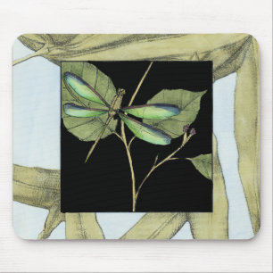 Tapis De Souris Feuille avec l'encart de libellule par Jennifer
