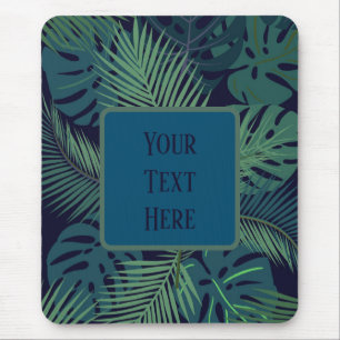Tapis De Souris feuille de palmier foncé tropical moderne, fig jun