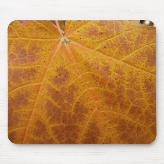 Tapis De Souris Feuille d'érable jaune Automne Abstraite Nature (Devant)