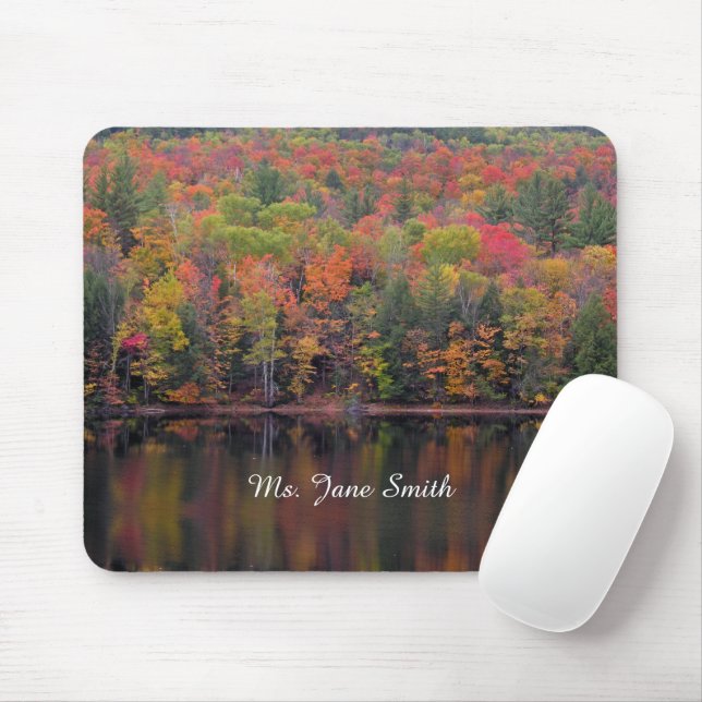 Tapis De Souris Feuilles d'automne Couleur de chute Scene Souris (Avec souris)
