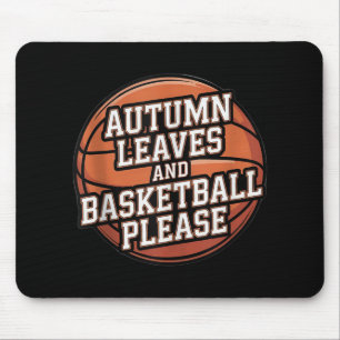 Tapis De Souris Feuilles D'Automne Et Basket-Ball S'Il Vous Plaît 