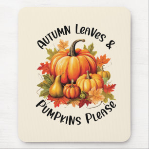 Tapis De Souris Feuilles d'automne et Citrouilles s'il vous plaît 