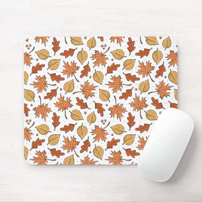 Tapis De Souris Feuilles d'automne et Motif d'Acorns (Avec souris)