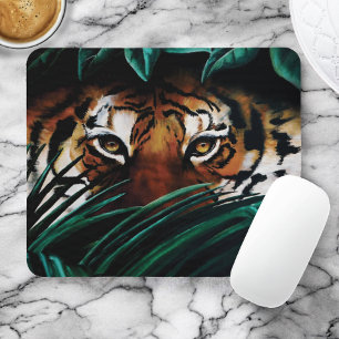 Tapis De Souris Feuilles de la jungle verte de Tiger