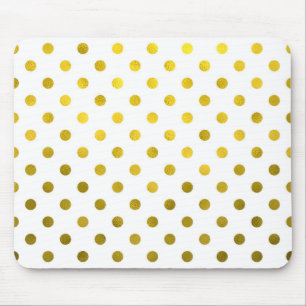 Tapis De Souris Feuilles d'or Métallurgie Faux Foil Petite Polka 