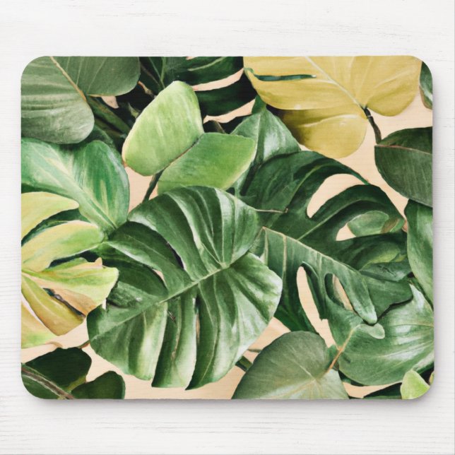 Tapis De Souris Feuilles florales/hawaïennes/tropicales (Devant)
