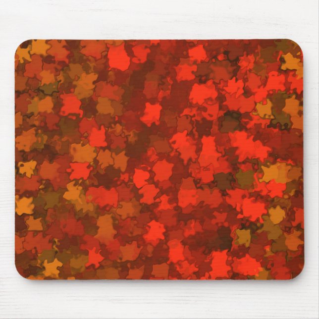 Tapis De Souris Feuilles rouges de Camo (Devant)