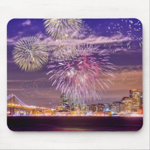 Tapis De Souris Feux d'artifice de nouvelle année de San Francisc