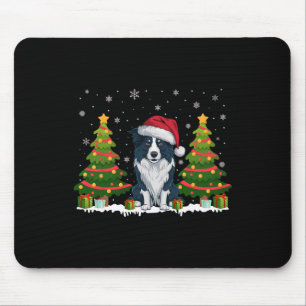 Tapis De Souris Feux de Noël Frontière Collie Chien Santa Chapel N