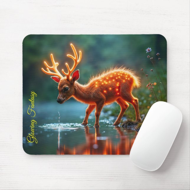 Tapis De Souris Feux magiques de Noël jeune cerf (Avec souris)