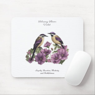 Tapis De Souris Février Mois de naissance Fleur personnalisée Anni