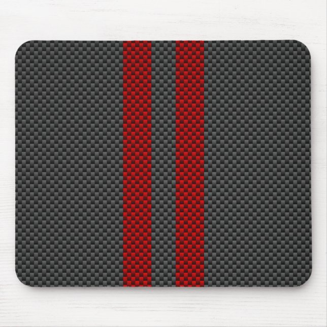 Tapis De Souris Fibre de carbone rouge Bourgogne comme des rayures (Devant)