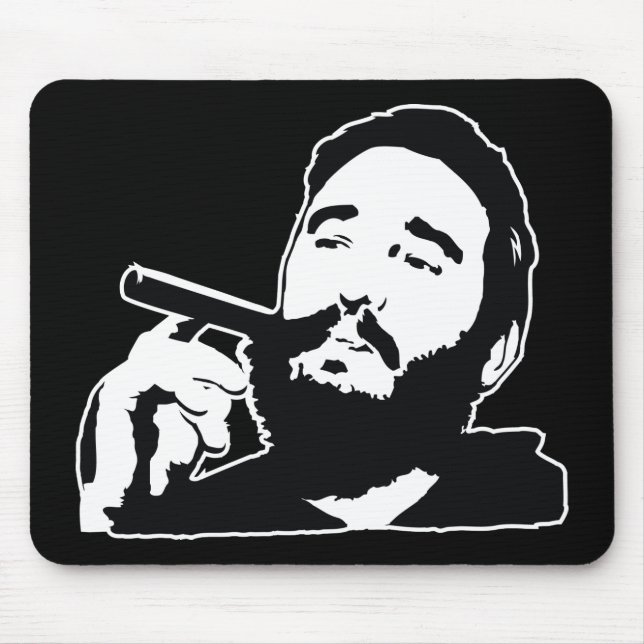 Tapis De Souris Fidel Castro avec le portrait Mousepad de cigare (Devant)