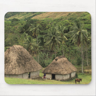 Tapis De Souris Fidji, Viti Levu, Navala, maisons traditionnelles 