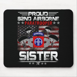Tapis De Souris Fier 82e parachutiste aéroporté Sister Us Drapeau 