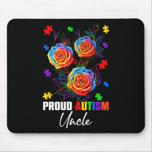 Tapis De Souris Fier Autisme Oncle Rose Fleurs Et Puzzles Autisme