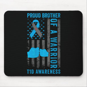 Tapis De Souris Fier Frère D'Un Guerrier T1D Type 1 Diabe